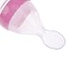 Greencolourful Infants Squeeze Feeder Silicone Squeeze Feeding Bottle with Feeding Spoon(Pink)