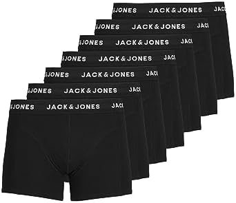 JACK & JONES Jachuey Trunks 7 Pack Boxer, Nero, Medium (Pacco da 7) Uomo