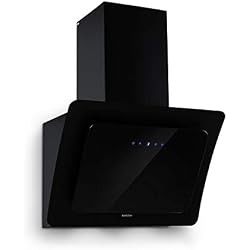 Klarstein Ariana - Hotte aspirante, Elégante, Trois niveaux de puissance, Jusqu'à 650 m³/h, Panneau de commande tactile, Ecran LED, 2 LED, 73 dB, Filtre à graisse dissimulé, 60 cm, Noir