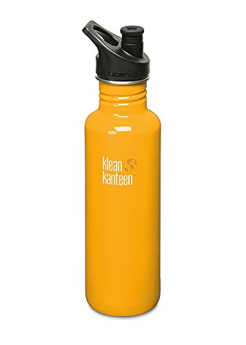 Klean Kanteen Bottiglia in Acciaio Classic Sport Cap, Giallo, 0,8 L