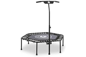 KLAR FIT Jumpanatic - Trampoline de Fitness, Trampoline intérieur de Jardin, Surface de Saut DE 84 cm, Hauteur: 109-134 cm, Poignée réglable, Poids Max de l'utilisateur: 120 kg