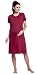 Zeta Ville - Women's Maternity Nursing Nightdress Breastfeeding Nightie - 389c (Crimson, UK 12, L)