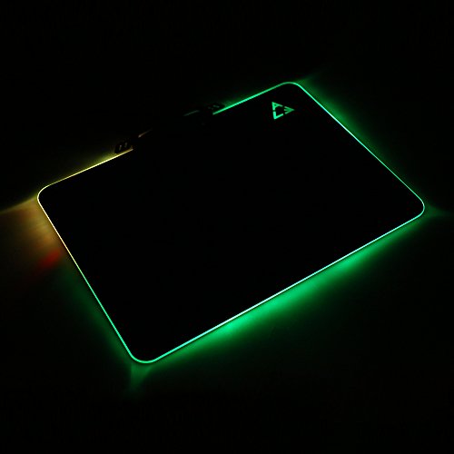 KKmoon Kreativ LED Licht Mauspad, Hard Gaming Mouse Pad, Festes Spiel Mausunterlage, 8 Beleuchtungs-Modus, USB Verdrahtet Computer Notizbuch Mit Anti Rutsch Gummi, 35 x 25 cm - 6