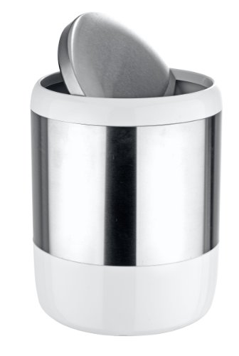 WENKO 21279100 Kosmetikeimer Loft – mit Schwingdeckel, Fassungsvermögen 6 L, Edelstahl rostfrei, 19.5 x 25.5 x 19.5 cm, Satiniert - 3