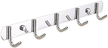Foccoe Coat Hooks and clothes Hooks Wall Mount Hook Rack 304 Stainless Steel Towel Rack hooks for Living Room Bathroom Bedroom Kitchen （5 Hooks）