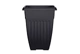 Whitefurze G07H32 32cm Tall Square Athens Planter - Black (Garden &amp; Outdoors)