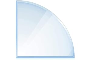 ‎BIJON BIJON Funkenschutz-Platte mit Facettenschliff, Glasplatte Kaminofen, Kaminschutz mit ESG Sicherheitsglas, Kamin Glasplatte, Viertelkreis 120 x 120 cm, 8mm