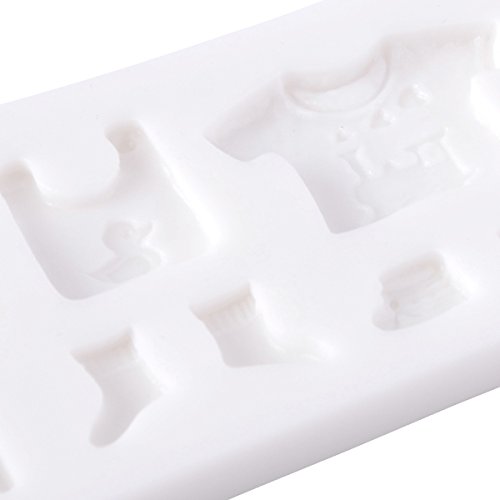 11 Loch Baby Kleidung Silikon Ausstechform Ausstecher Fondant Taufe Torten Deko - 4