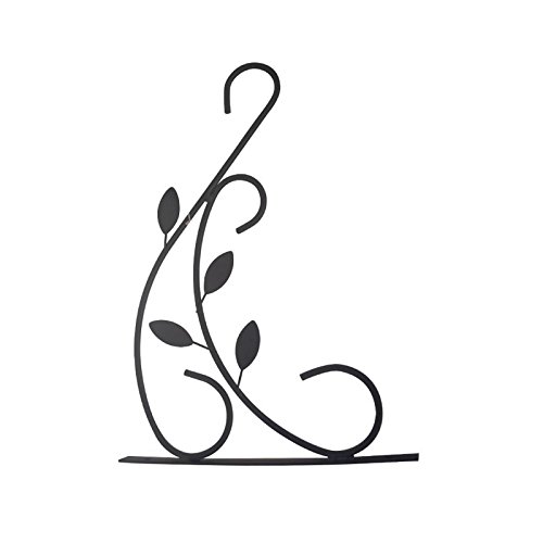 Garden Hanging Fancy Design Hooks /Wall Brackets- Steel Coated - Suitable for Hangind Bird Feeders, Baskets, Wind Chimes- Indoor Outdoor Decorative Vintage Look Hangers (Leaves)