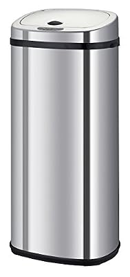 Kitchen Move BAT-42LS02-A Nouveau Modèle 2016 Poubelle de Cuisine Automatique Forme Carré Inox Chrome 42 L
