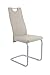 Produktbild 4er Set Schwingstuhl Kirsten, Kunstleder Cappuccino, Griffmulde, Metallgestell alufarben, 56 x 41 x 100 cm