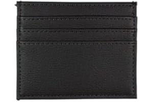 AURACASA Portafoglio per carta di credito, portacarte super sottile, portafoglio in PU per uomo e donna con 6 scomparti per carte e 1 tasca (Nero)