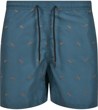 Urban Classics Costume da Bagno Uomo Board Shorts, Shark/Teal/Toffee