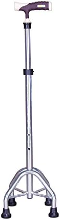Adjustable four-foot crutch aluminum silver anti-skid cane stability elderly walking stick