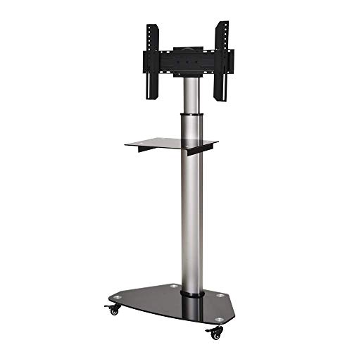 DQ - Supporto portatile per TV, regolabile in altezza, 1050, colore argento : 37 - 70 pollici - VESA 100 X 100 200 X 200 400 X 400 600 X 400 mm - Rotabile