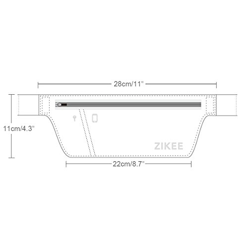 Zikee Running Belts / Laufgürtel / Gürteltasche / Sport Gürtel Tasche – Fit for Apple iPhone 4, 4S, 5, 5S, 5C, 6, 6 plus, Samsung Galaxy and Most Smartphones – Laufgurtel trinkflasche/Laufgurtel joggen/Laufgurtel mit trinkflasche/Bauchtasche eastpak/Hüfttasche/Fitness gürtel/Elastische Bauchtasche/Fitness Gürtel/Outdoor Trekking Gürtel/Handygürtel - 4