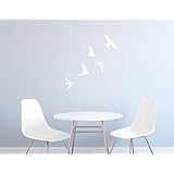 Wandtattoo Vogelschwarm Wandaufkleber, Sticker aus Vinyl, Vögel Abziehbild, schwarz, weiß