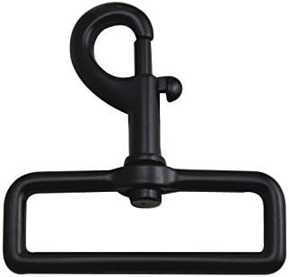 Ruihai Black 2" Inside Diameter D Ring Gun Buckle Large Lobster Clasps Swivel Snap Hooks Pack of 4