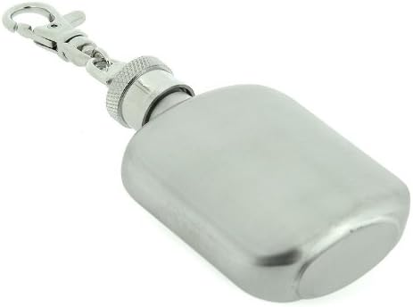 Personalised Engraved 1oz Rounded Stainless Steel Key Ring Hip Flask, Birthday, Anniversary, Wedding