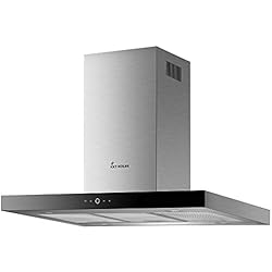 Hotte aspirante, décorative îlot (90 cm, acier inoxydable, verre noir, extra silencieux, 9 marches, éclairage LED, touches sensitives TouchSelect) DELTA-INSEL-TC9 - KKT KOLBE
