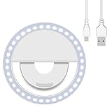 iphone lichtwecker Wiederaufladbar mit USB - Dieses Selfie-Ringlicht umfasst einen integrierten wiederaufladbaren Akku und 36 hochwertige LED-Chips, sodass Sie keine zusätzlichen Akkus benötigen