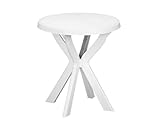 Material: varios materiales Saturnia 08330135 - Mesa Resina Blanca Redonda, 70 cm (diámetro) x 72 cm (altura)