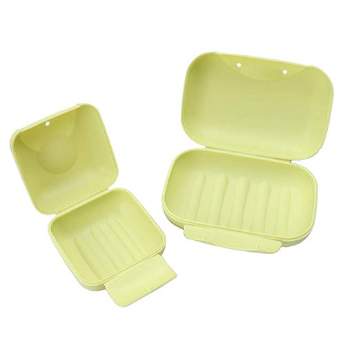HJ Stay Real 2 pezzi Portasapone portatile di alta qualità in plastica sapone scatola organizzatore per casa, bagno, escursionismo, viaggio, campeggio e altre attività all'aperto (1 piccoli +1 grandi)