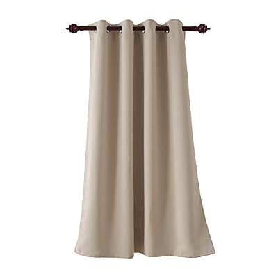 Deconovo Rideau Occultant à Oeillets de Salon 140x180cm Isolant Thermique Beige