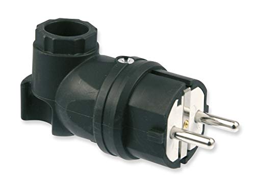 Preisvergleich Produktbild Gummi-Schutzkontaktstecker Gummi-Schutzkontaktstecker, schwarz, 90°