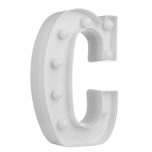 3D Letter LED Night Light Wall Hanging Marquee Sign Alphabet Decor Lamp (C)