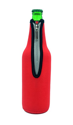 Bier Flaschenkühler, Case Wonder 4 Stück 17,6 Oz (500ml) Neopren Isoliert Klappbar Bierflaschen Kühler, Insulated Neopren-Klapp-Zipper Flaschenkühler Halten Sie Ihre Getränke Bier Cider Soft Drink Chilled für eine längere Zeit (4 Farben) - 5