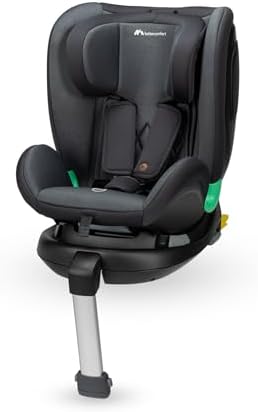 Bebeconfort EvolveFix Plus i-Size 360 Girevole, Seggiolino Auto 0-36 kg Isofix, 0-12 Anni, 40-150 cm, Seggiolino auto Reclinabile 4 Posizioni, Regolabile in Altezza, Tessuti Traspiranti, Tinted Black