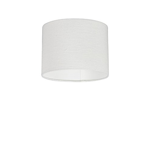 QAZQA Modern Polyester Lampenschirm 20/20/15 Zylinder weiß , Rund gerade Schirm Pendelleuchte, Schirm Stehleuchte,