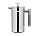 Produktbild HomeApp French Press/Kaffeebereiter aus Edelstahl, Doppelwandige Französische Kaffeepresse 1 L/8Tassen, Kaffeekanne &Teebereiter mit Edelstahlfilter, mit 2 Extra Filter und Weinausgießer (Edelstahl)