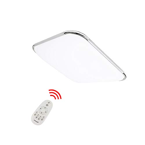 Preisvergleich Produktbild 12W Dimmbar LED Deckenleuchte Eckig Deckenlampe Ultraslim mit Fernbedienung Wohnzimmerlampe Badleuchte Schlafzimmerleuchte Beleuchtung Innenleuchte Silber Energiesparende Möbeleinbauleuchte