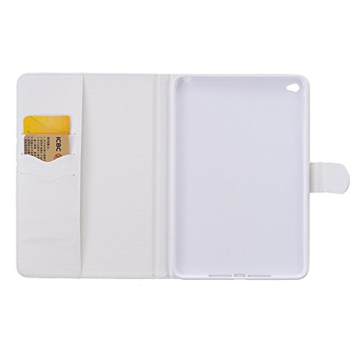 iPad Mini 4 Hülle,iPad Mini 4 Case – Felfy PU Ledertasche Luxe Bookstyle Flip Standfunktion Magnetverschluss Ledertasche Muster Eule Schmetterling Pfingstrose AugeBunte Malerei Retro Painted Abdeckung Schutzhülle Ablösbar Handliche Case Tasche Etui für Apple iPad Mini 4 (Eleganter Schmetterling) + 1 x Hellblau Blau Stylus + 1 x Blaue Blumen Dust Plug - 6