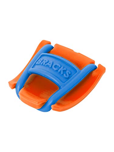 Bracks Clip de Bloqueo para Cordones de Zapatos, Innovador Sistema para Todos Tipoe de Calzado, Fácil y Efectivo, 1 Par, naranja-azul