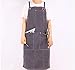 Produktbild WGXCC Heavy Duty Grau Gewachste Canvas Arbeitsschürze Mit Taschen Cross Back Straps Für Harte Arbeit Uniform Männer Und Frauen