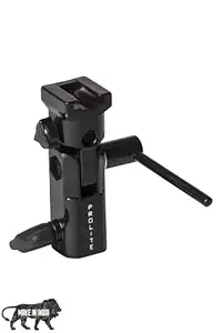 Prolite Heavy-Duty Metal U Clamp Deluxe with Shoe Mount and Umbrella Holder Slot | Flash Holder | for Speedlite, LED Video Light | Photography & Videography