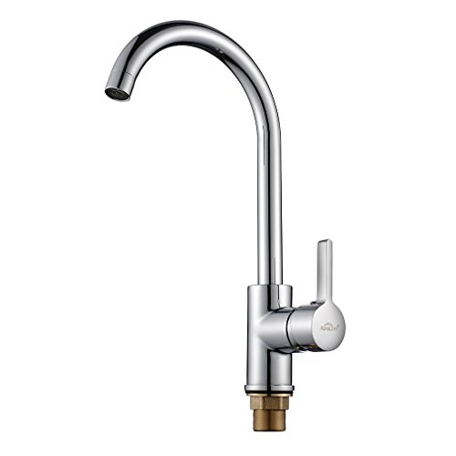 Auralum® 2 Jahre Garantie Niederdruck Mischbatterie mit Groß C Form 360° Drehbar Armatur Wasserhahn Küchearmatur Einhandmischer für Spüle Küche - 7