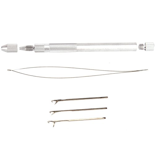 Preisvergleich Produktbild Einfaedelhilfe Ersatzschleife Ersatz f.Bartperlen Bartschmuck Bartringe Einfaedler Hilfe Bart Metall Haare Alu Aluminium