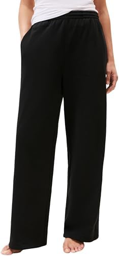 Tommy Hilfiger Donna Pantaloni da Jogging Wide Leg con Fascia Elastica, Nero (Black), L
