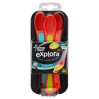Tommee Tippee Explora Heat Sensing Spoons Weaning 4+ Mths 3 Per Pack