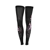 Chinese Style Cycling Compression Leg Sleeves Cool Summer Leg Pro,XXL,Black/Pink