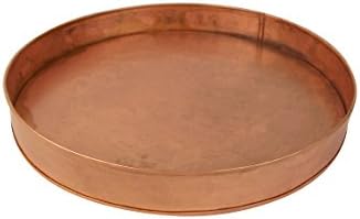 Craft Outlet Copper Round Tray, Multi-Colour, 12 x 12 x 1.5-Inch