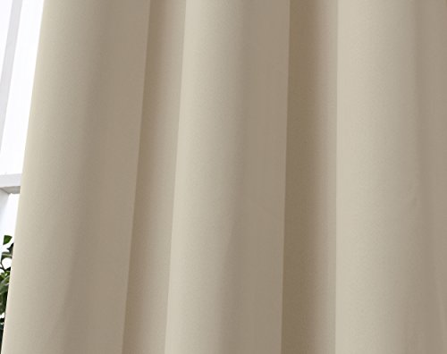 WOLTU #330 Gardine Vorhang blickdicht , Verdunkelungsvorhang Thermovorhang mit Kräuselband , schwere Verdunkelungsgardine , 135x245cm , Sand - 4
