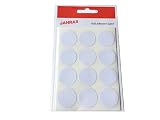 Janrax - Paquete de 84 etiquetas autoadhesivas redondas de 24 mm en blanco.