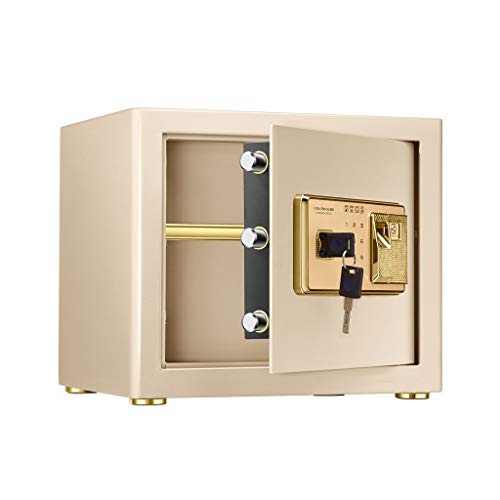 Preisvergleich Produktbild Safes & Schränke Sichere Hochsicherheitsgürtel Fingerabdruckschloss Stahlschloss Sicherheit Home Office Währung Bargeld Aufbewahrungsbox Gold 370 * 310 * 300mm