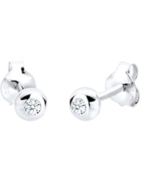 Diamore Damen Ohrstecker 925 Sterling Silber Diamant weiß 0,06 ct