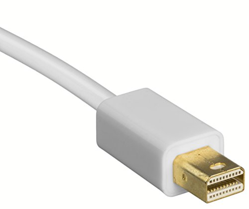 mumbi Mini DisplayPort DVI-I (Dual Link) Adapter Kabel – von Mini DisplayPort auf DVI 24+5 – vergoldete Kontakte – Adapterkabel 10cm weiss - 3